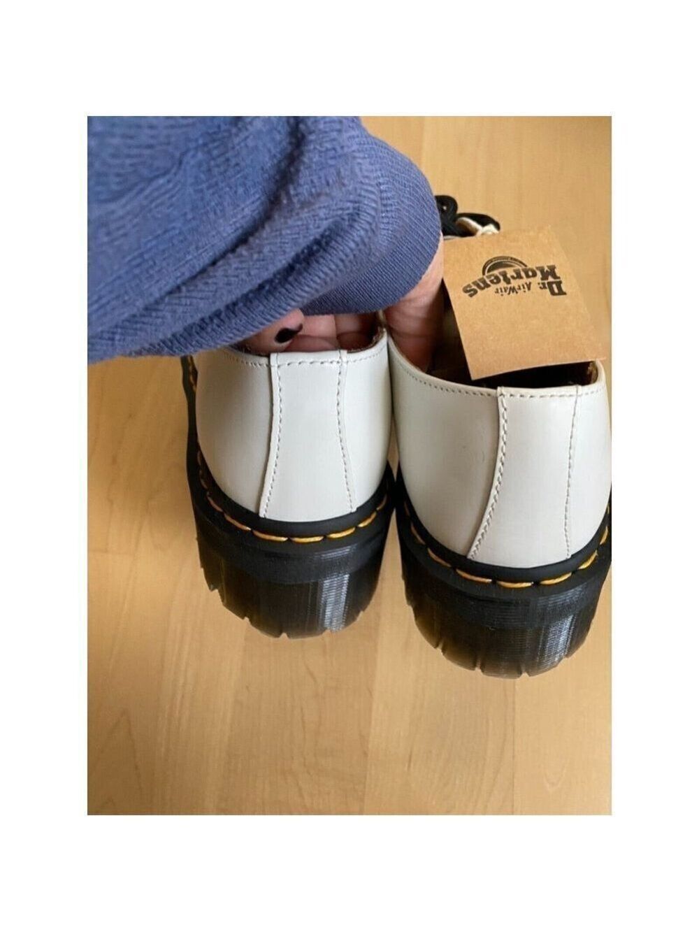 Dr. Martens Women white "1461 Quad" platform lace up shoes *Missized - Picture 6 of 10
